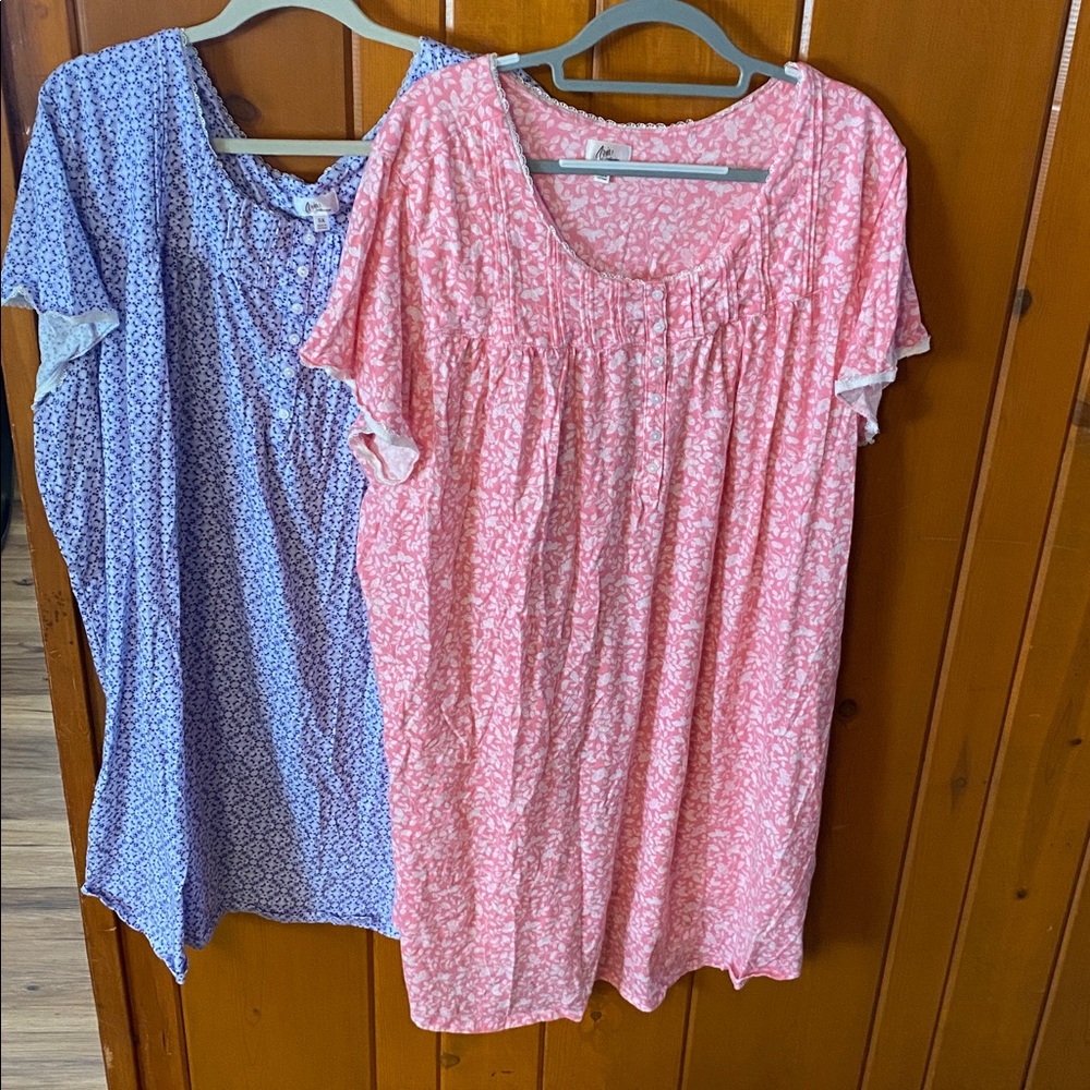 Aria Pink and Blue Floral Nightgowns
